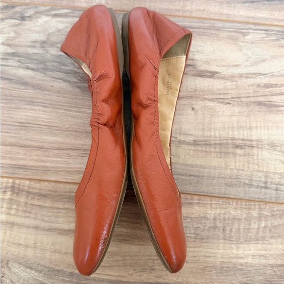 J. Crew Italian Leather Cognac Brown Everyday Ballet Flats Size 7 - Picture 7 of 9